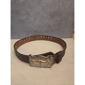 Tony Lama Kids Longhorn  Belt USA Leather Made in USA Size 22 (MB)